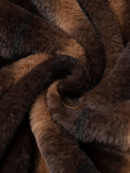 Kunstpelz-Reißverschlussjacke