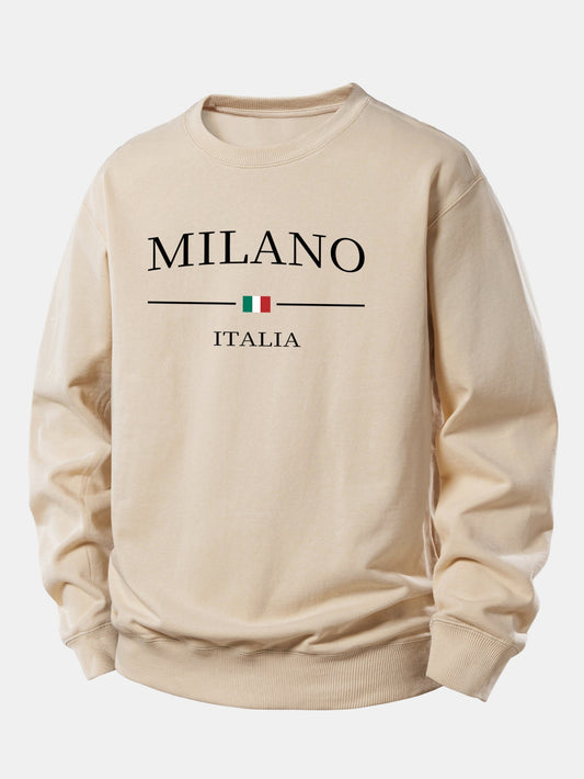 Relaxed Fit Milano Print Sweatshirt