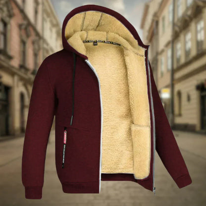 Fleece-Hoodie für Herren, bequem und warm für den Herbst.