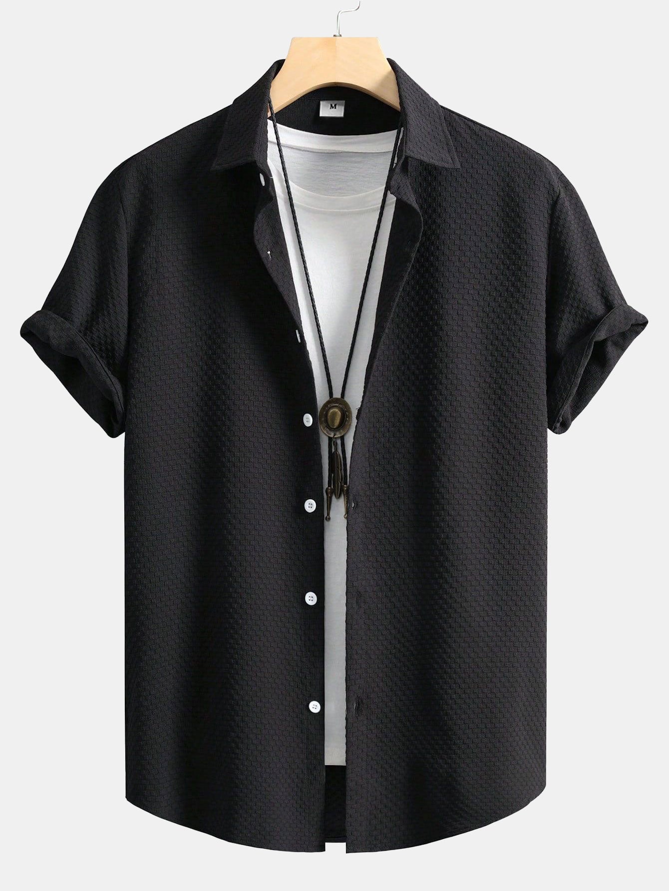 Karomuster Jacquard Hemd mit Knopfverschluss