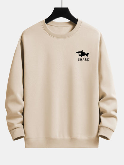 Hai-Motiv Sweatshirt im lässigen Schnitt