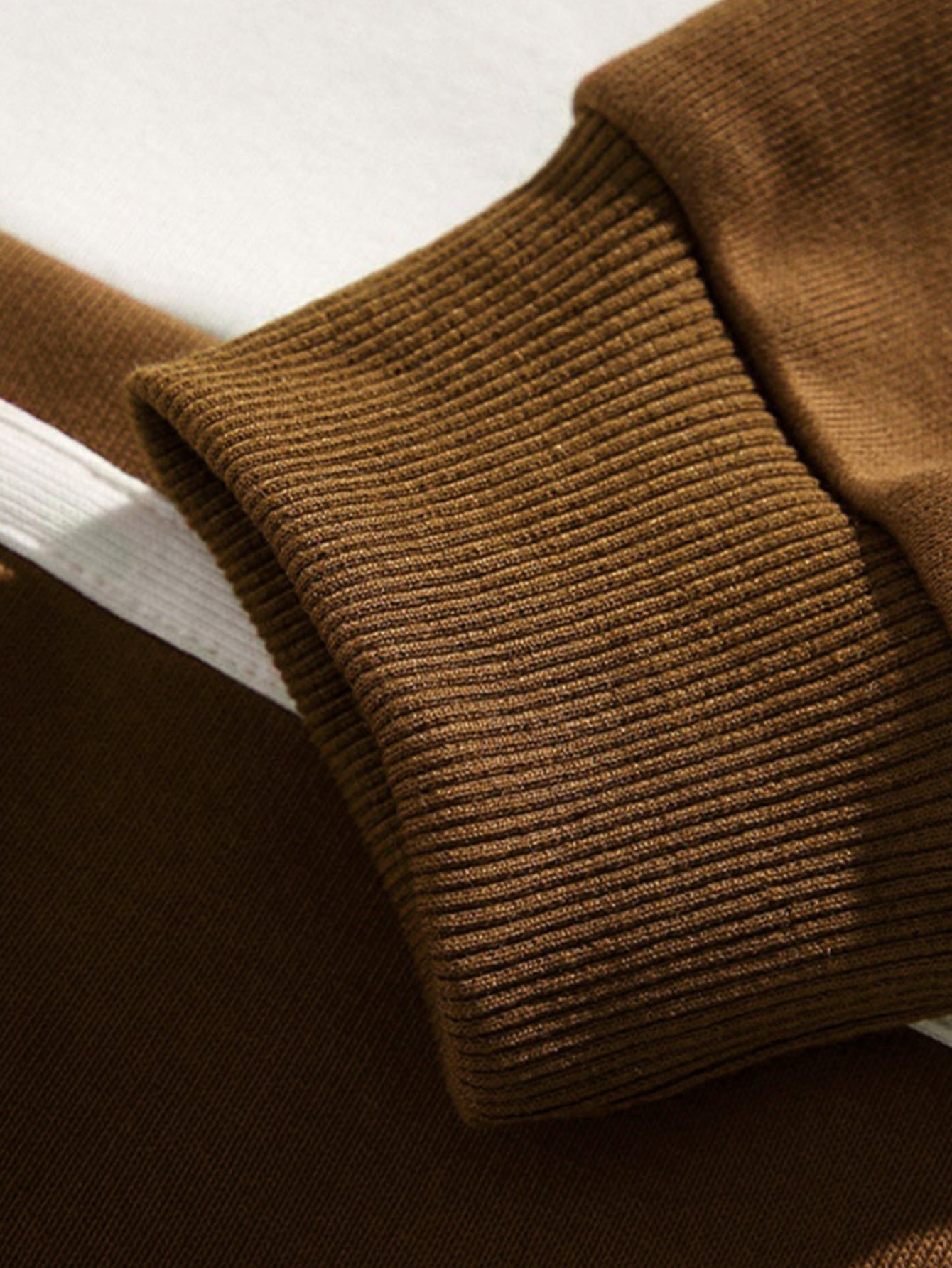 Casual Colorblock Patchwork Polo Sweatshirt