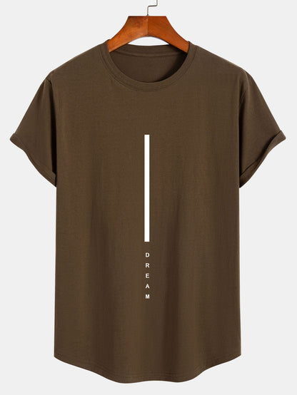 Dream Stripe Print Cotton Bow Hem T-Shirt