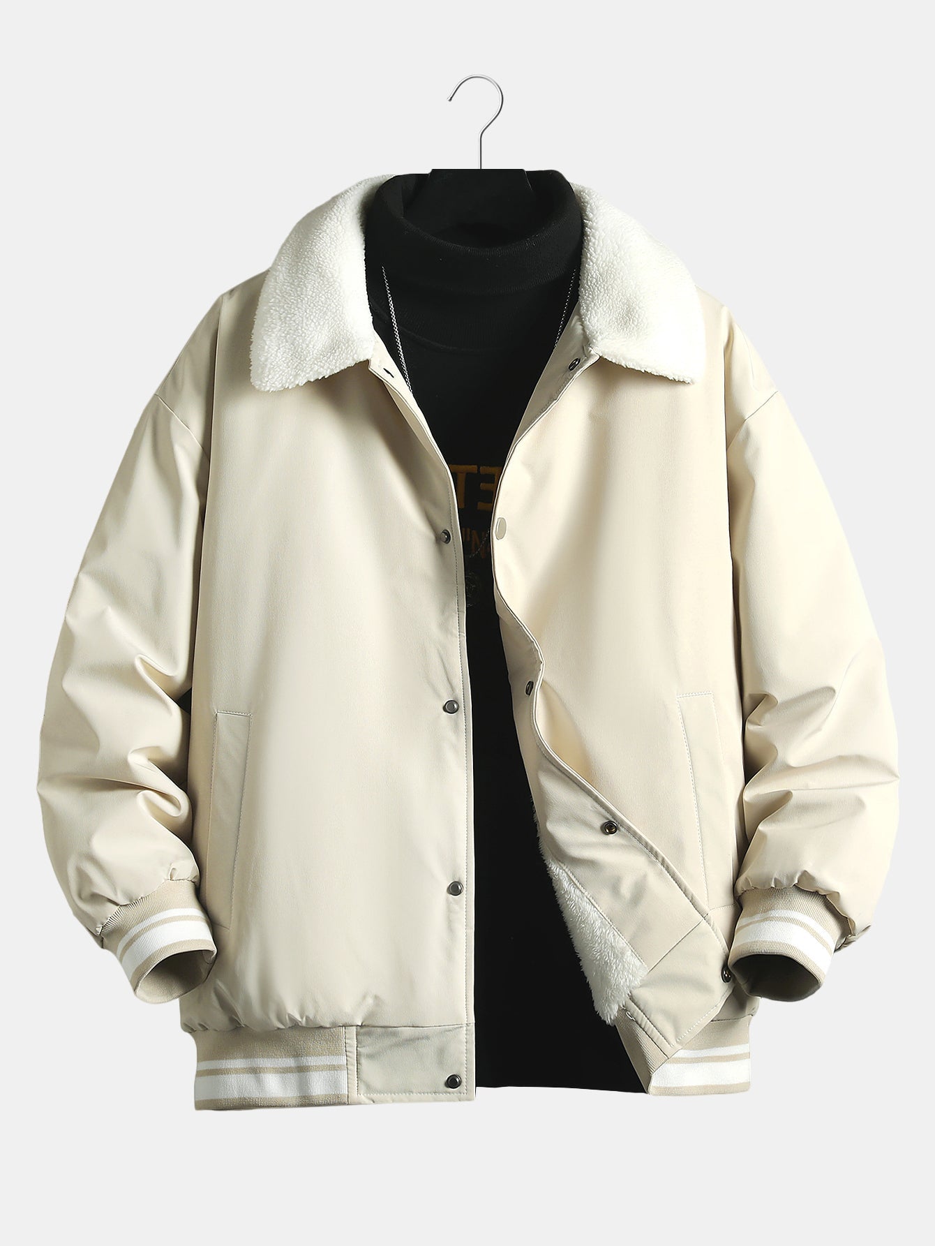 Fleecegefütterte Teddy-Baseballjacke