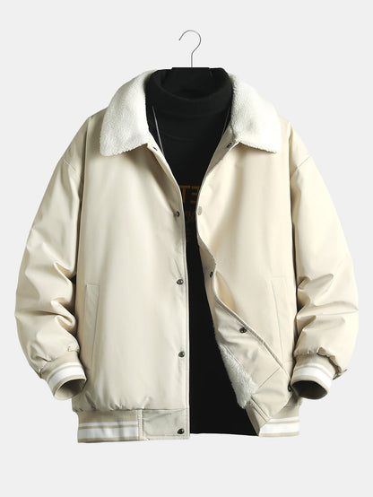 Fleecegefütterte Teddy-Baseballjacke