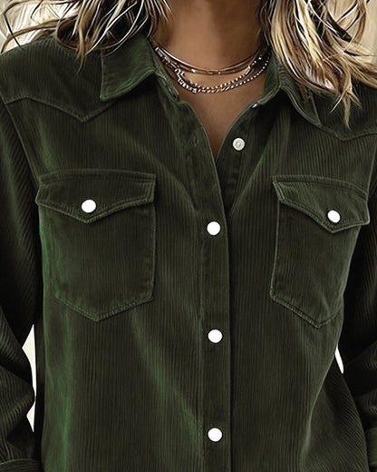 Stutz I Langarmshirt mit Revers und Knopfleiste