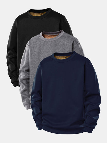 3 Stück Teddy-Fleece-gefüttertes Sweatshirt