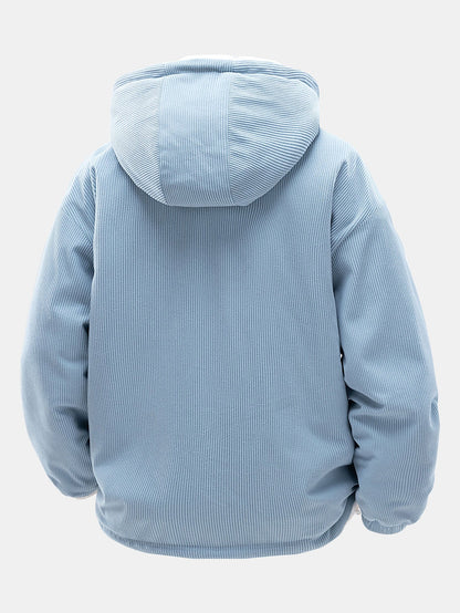 Teddy Corduroy Wendbare Kapuzenjacke