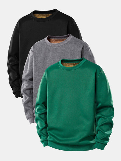 3 Stück Teddy-Fleece-gefüttertes Sweatshirt