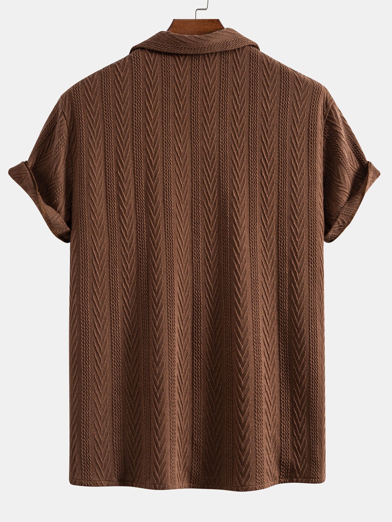 Textured Jacquard Cuban Shirt & Creased Straight Leg Trousers