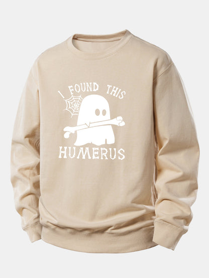 Ghost Fand Humerus Druck Sweatshirt mit lockerem Sitz