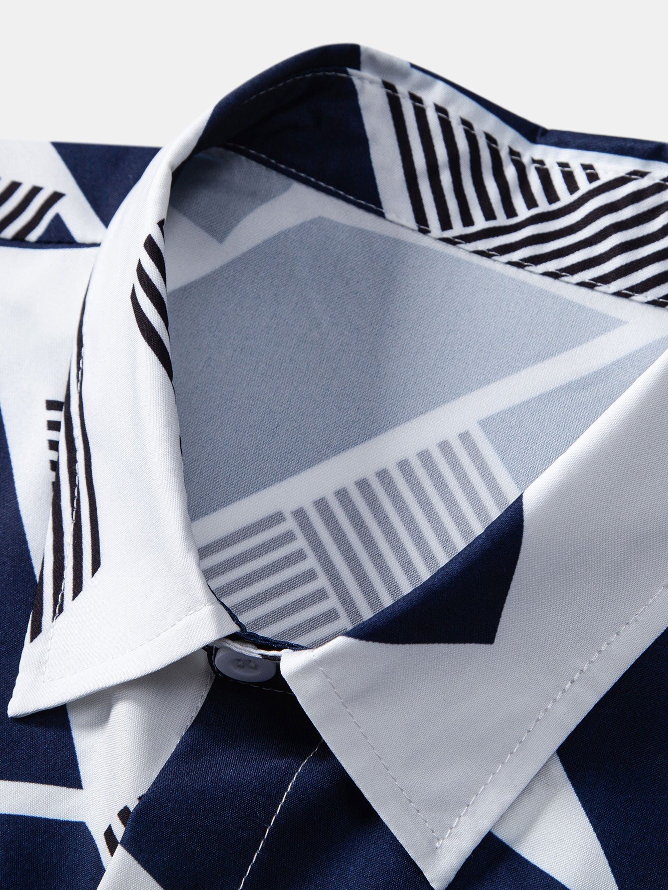 Geometrisches Farbblock-Druck Hemd mit Knopf-Down und passende Badehose