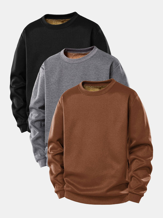 3 Stück Teddy-Fleece-gefüttertes Sweatshirt