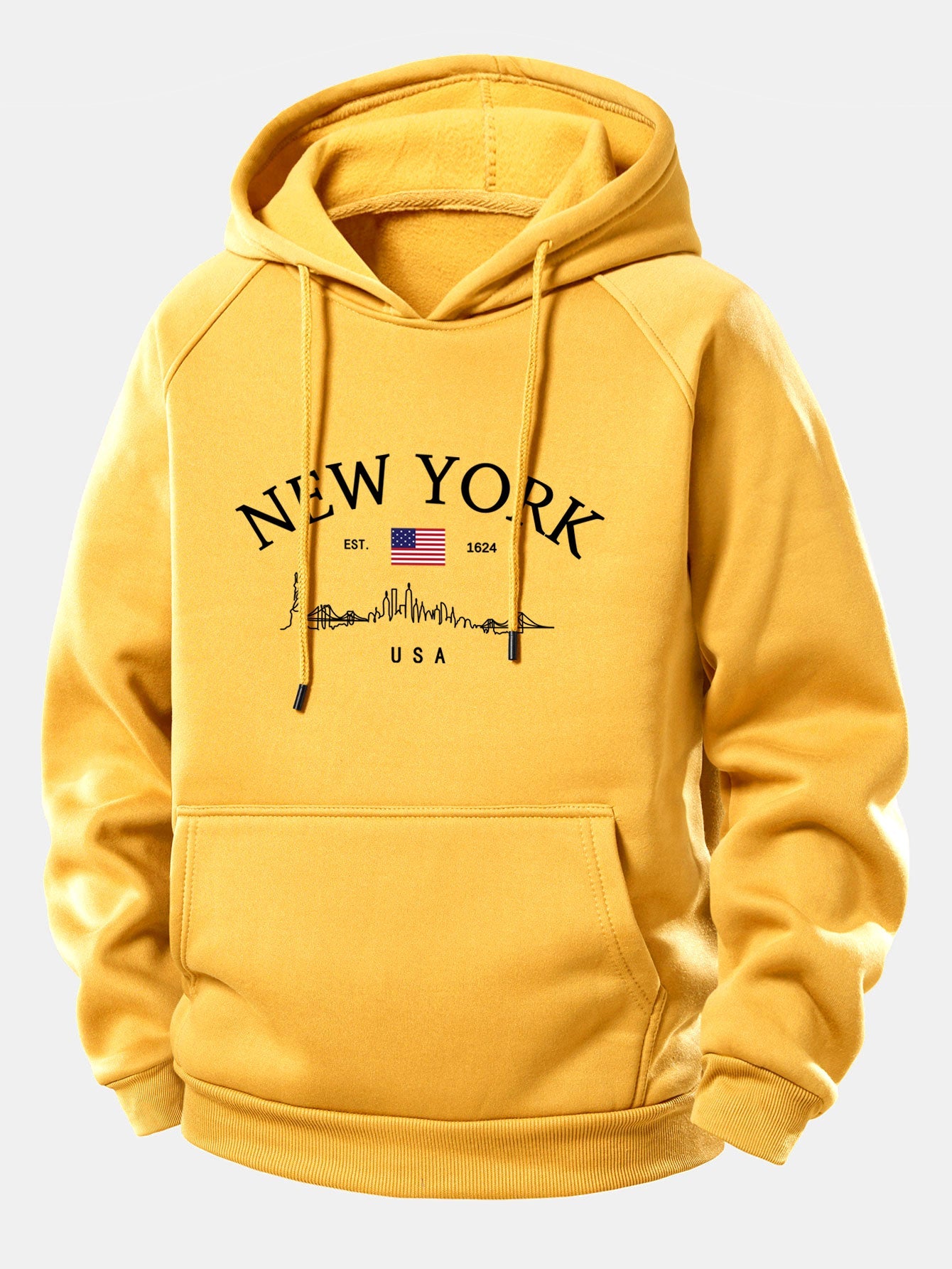 New York Druck Kordelzug Kapuzenpullover