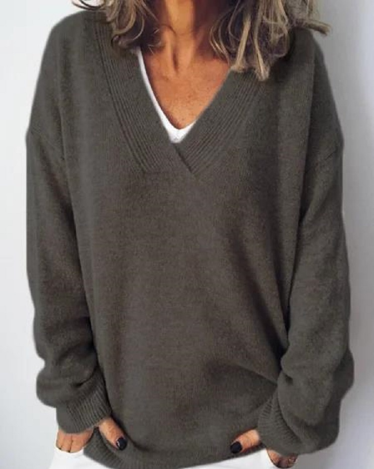 Monika - V-Ausschnitt Cashmere Pullover (Kopie)