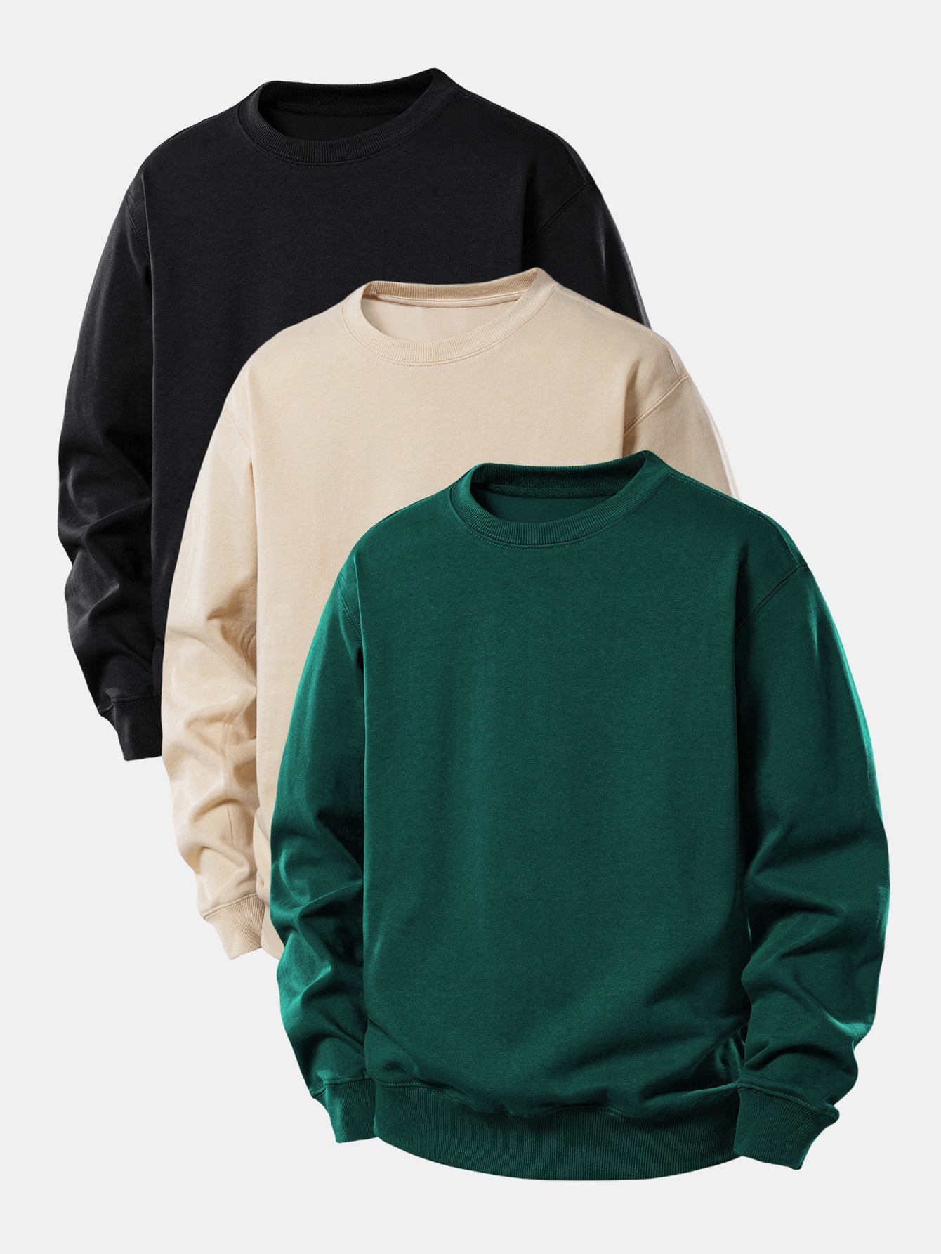 3 Stück Basic Relax Fit Sweatshirt