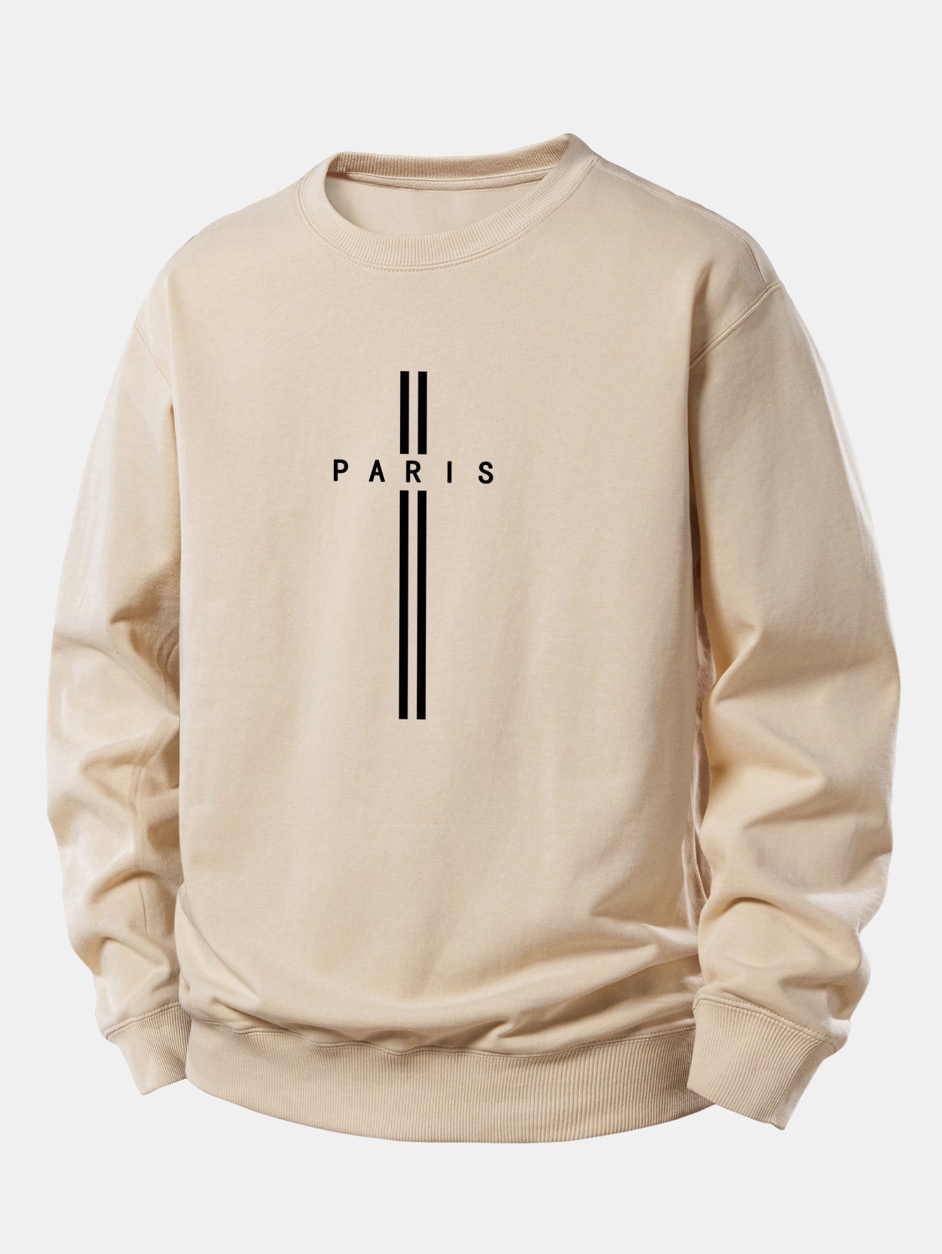 Locker sitzendes Sweatshirt mit Paris-Streifenmuster