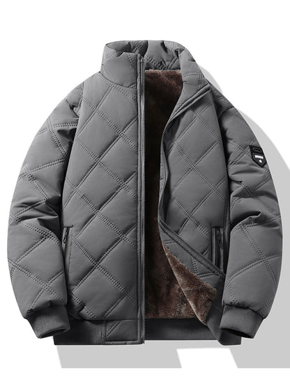 Steppjacke mit Stehkragen und Kunstpelzfutter