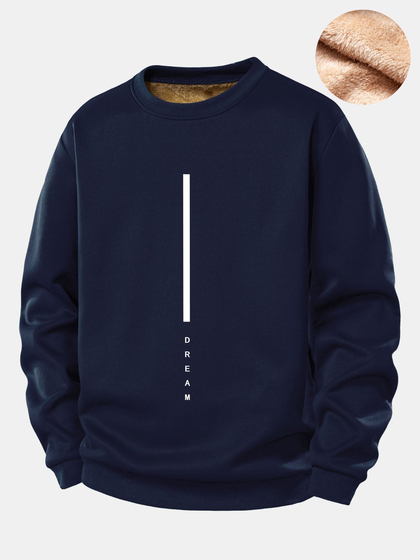 Dream Streifenmuster Teddy Fleece Gefüttertes Sweatshirt