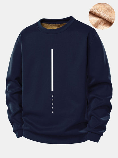 Dream Streifenmuster Teddy Fleece Gefüttertes Sweatshirt