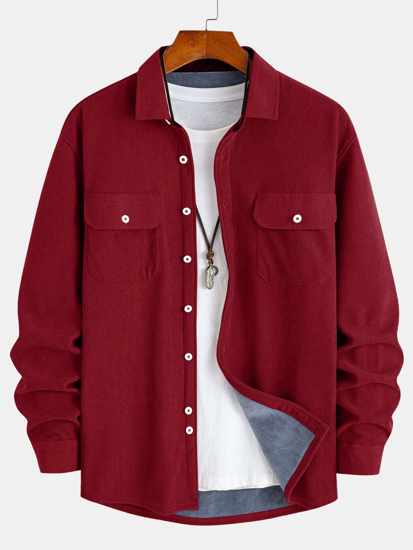 Plüschgefüttertes Kordhemd