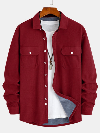 Plüschgefüttertes Cordhemd