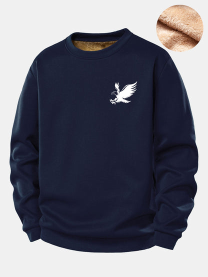 Soaring Eagle Graphic Teddy Fleece Pullover Sweatshirt