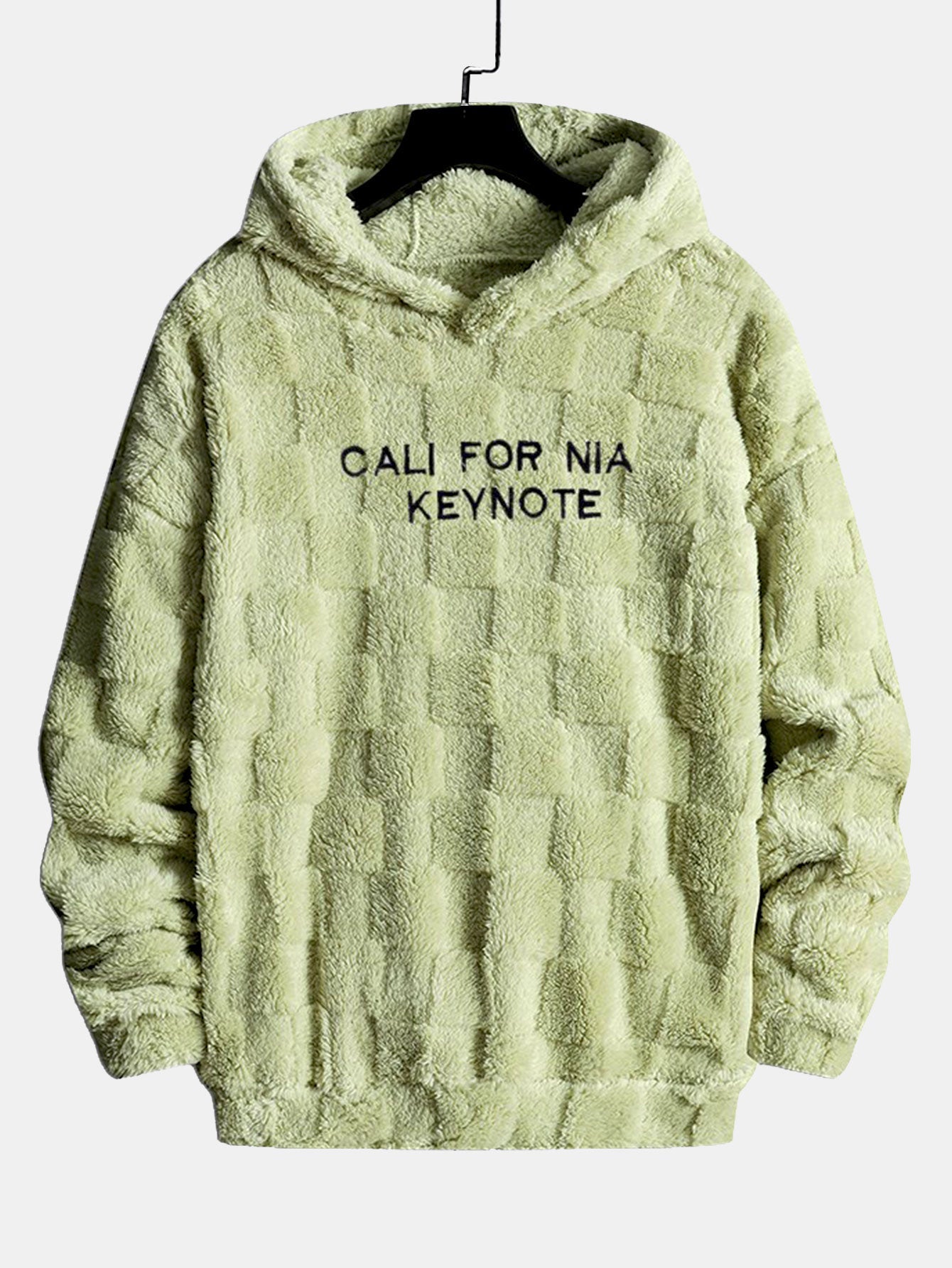 Bestickter Teddy-Kapuzenpullover mit Schachbrettmuster aus Kalifornien