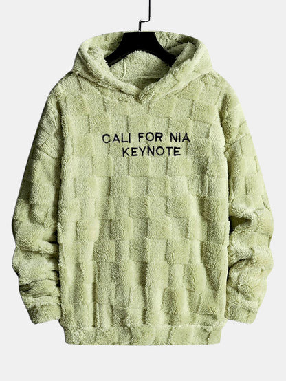 Bestickter Teddy-Kapuzenpullover mit Schachbrettmuster aus Kalifornien