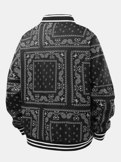 Paisley-Muster Baseballjacke