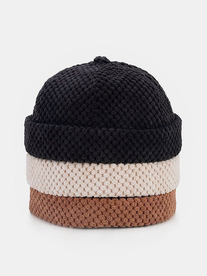 Retro Corduroy Einfarbige Beanie-Mütze