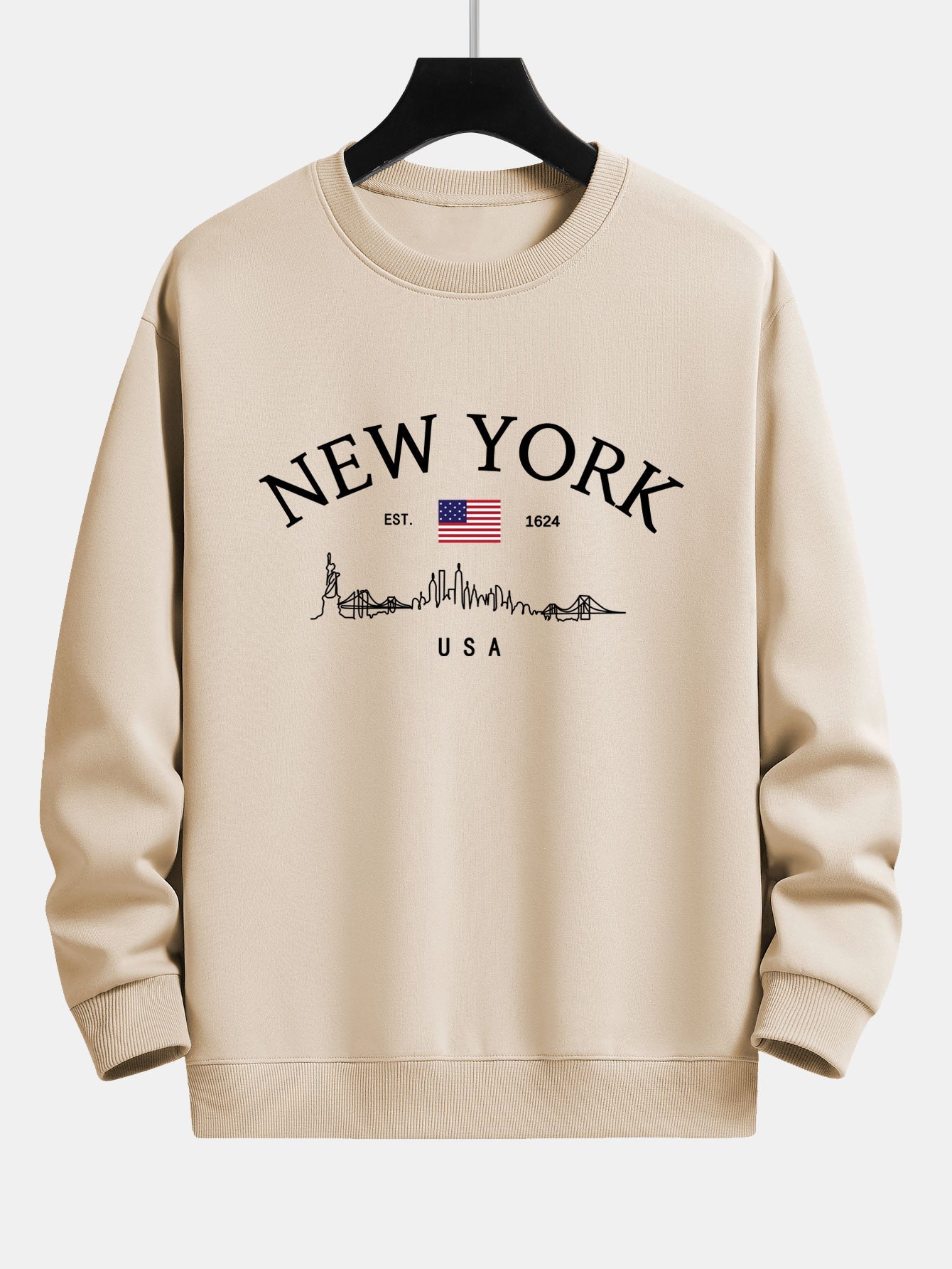 New York Druck Locker sitzendes Sweatshirt