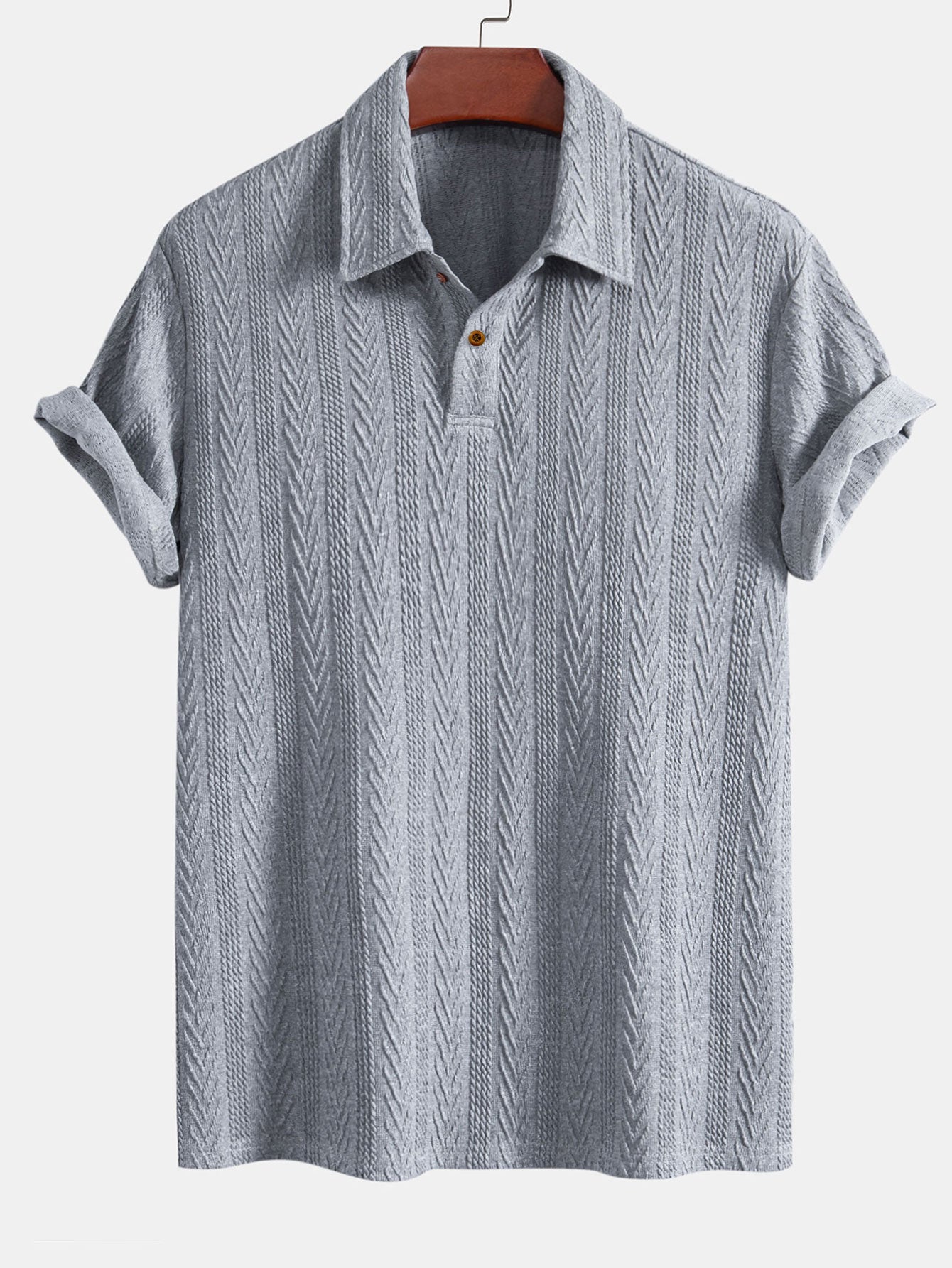 Kurze Ärmel Jacquard Polo