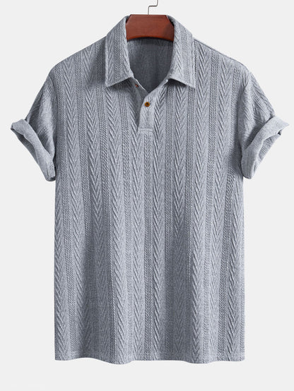 Kurze Ärmel Jacquard Polo