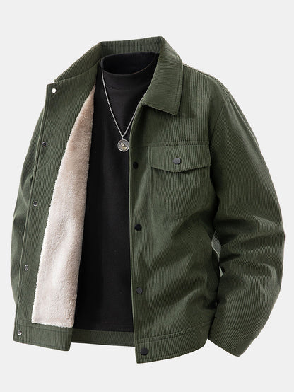 Teddygefütterte Cordjacke mit Taschen