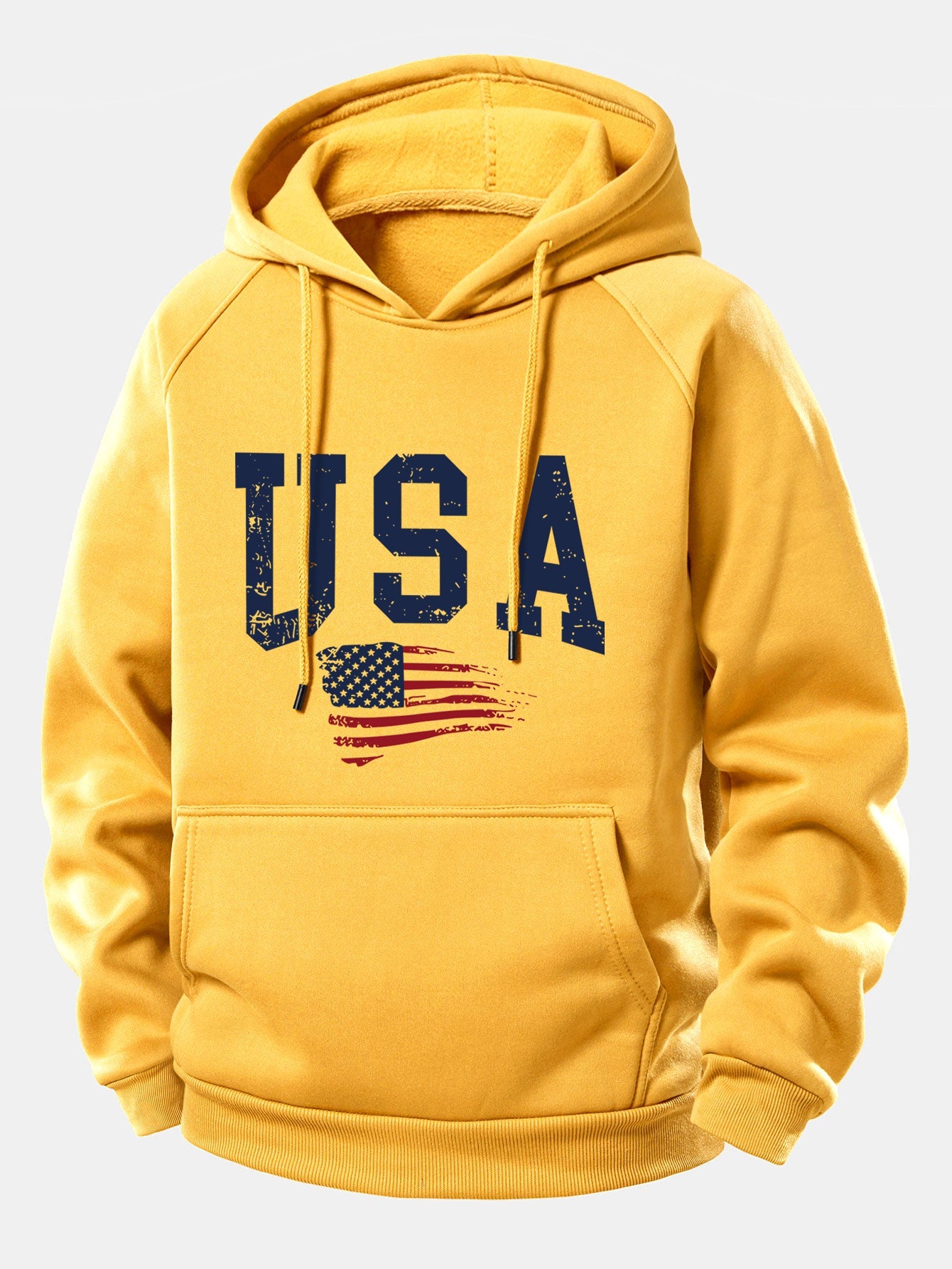 USA-Flaggen-Motiv Kapuzenpullover mit Kordelzug