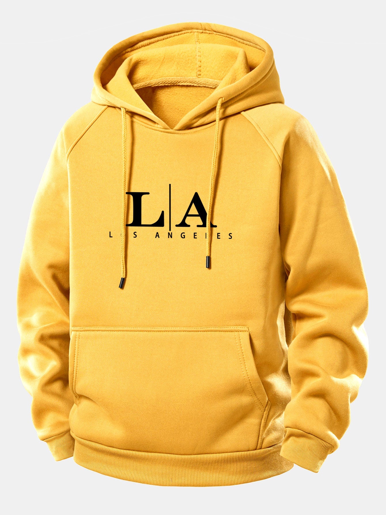 Bedruckter Kordelzug-Hoodie mit Los Angeles Design