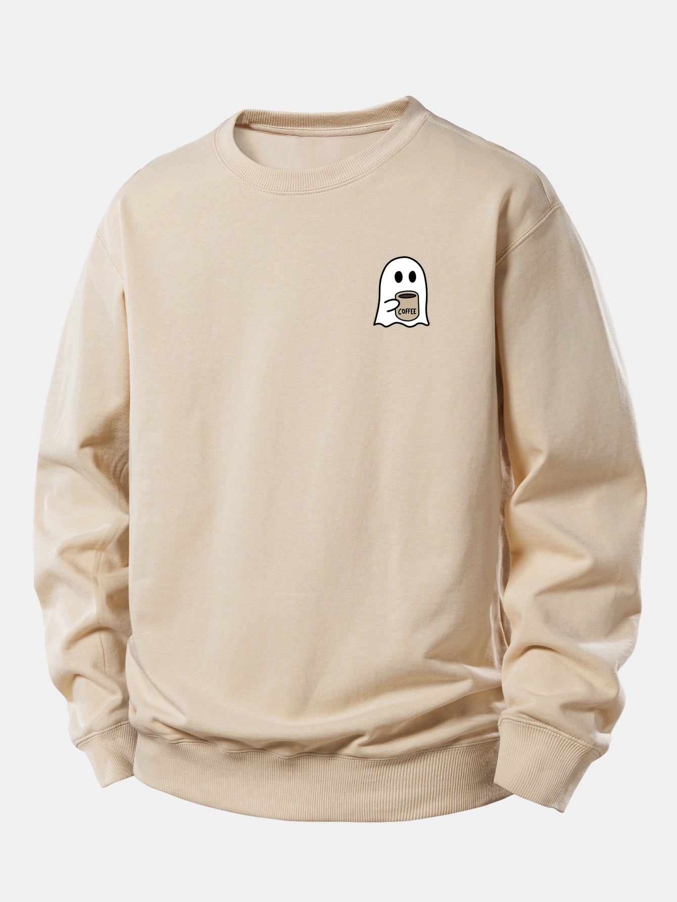Relaxed Fit Sweatshirt with Ghost Coffee Design