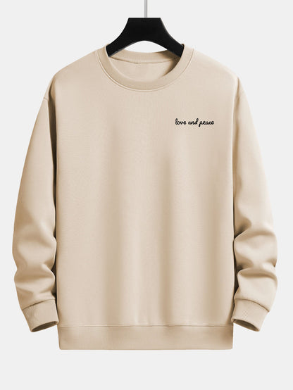 Love And Peace Print Locker sitzendes Sweatshirt