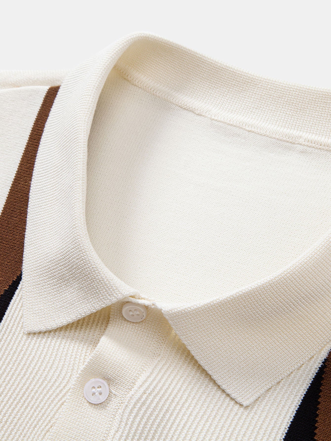 Gestreiftes Geometrisches Jacquard Poloshirt