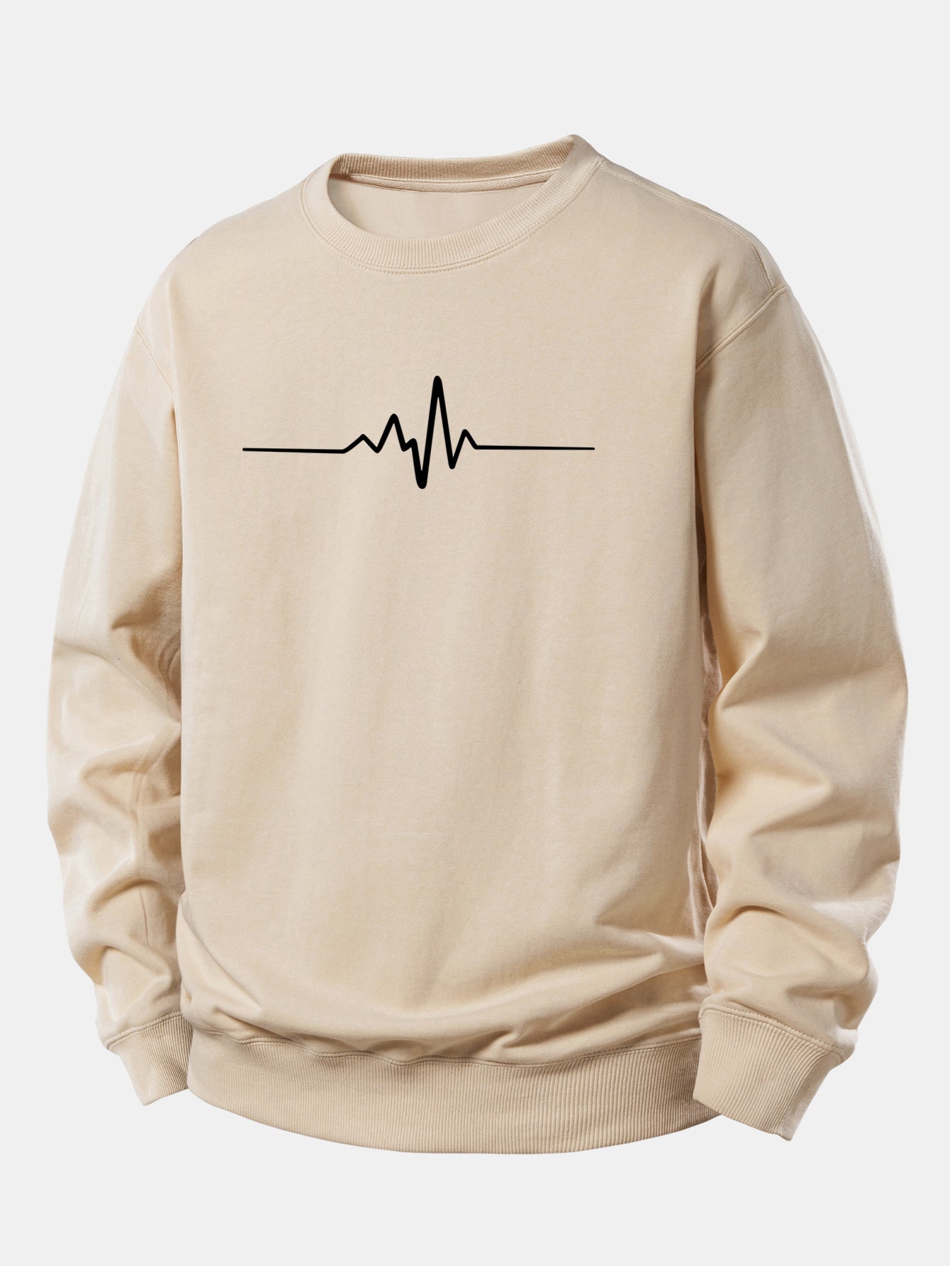 Sweatshirt mit Herzschlag-Motiv und lockerem Schnitt