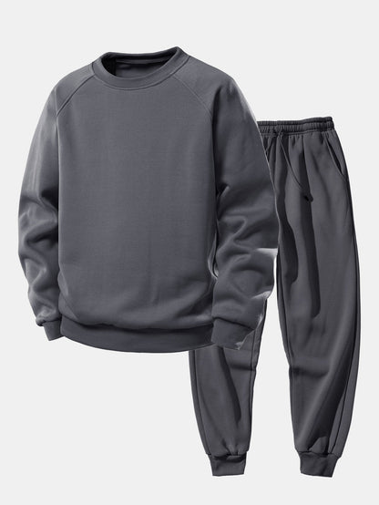 Basic Rundhals-Sweatshirt und Jogginghose