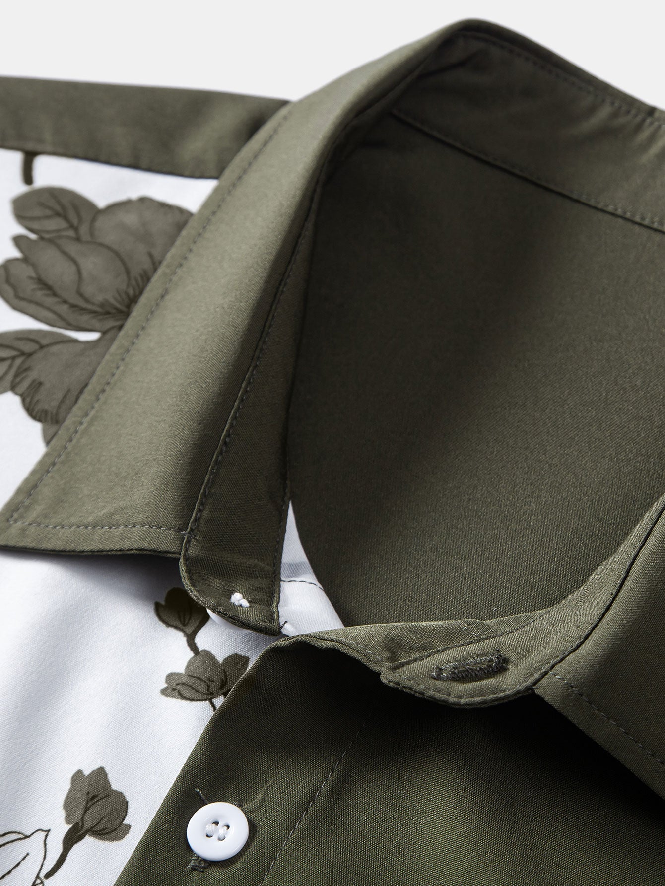 Blumenmuster-Patchwork-Hemd mit Knopfdetails