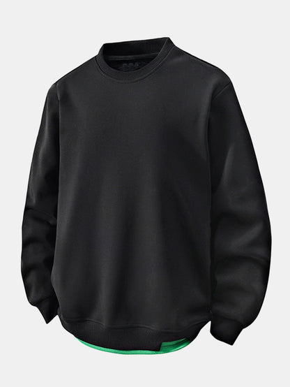 Rundhals-Sweatshirt für sitzende Locker-Styles