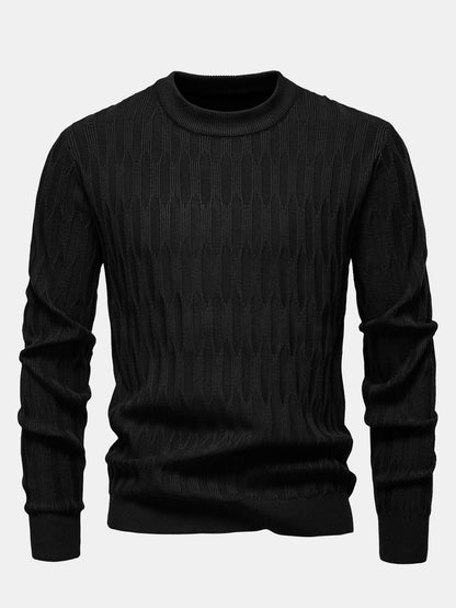 Gestreifter Rundhals-Pullover