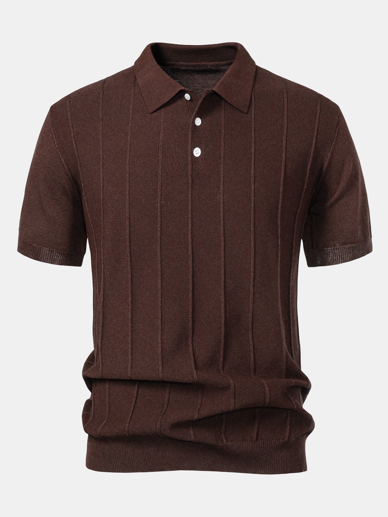 Gestreiftes Jacquard-Polo mit gerader, gerippter Hose