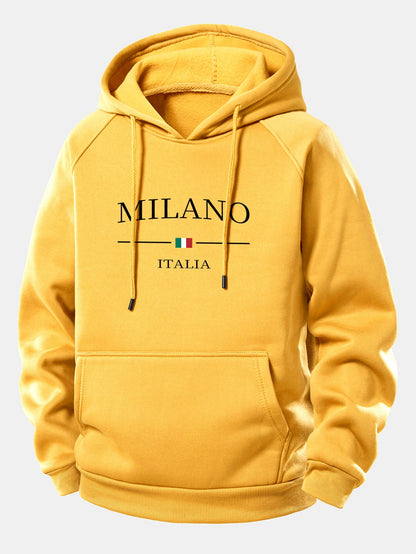 Milano Print Hoodie mit Kordelzug