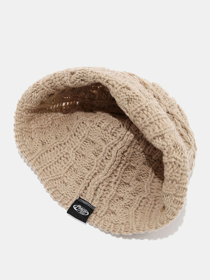 Einfarbiger Woll grob strukturierter warmer gestrickter Fischerhut