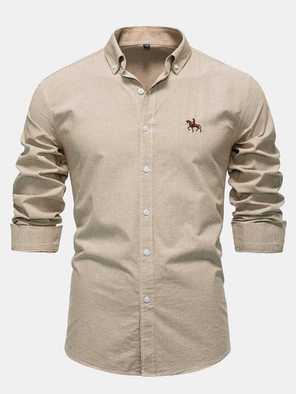 Cowboy Stickerei Baumwolle Hahnentritt Hemd mit Knöpfen