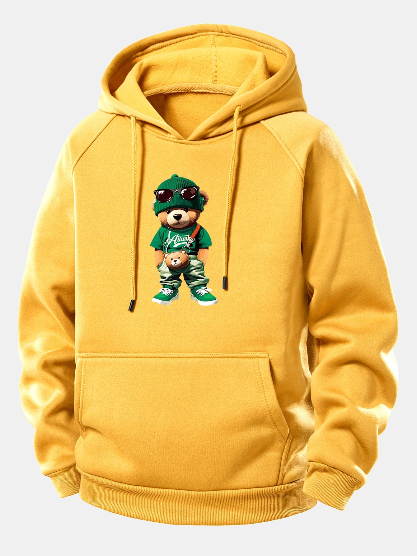 Stylischer Hoodie mit Bären-Print und Kordelzug